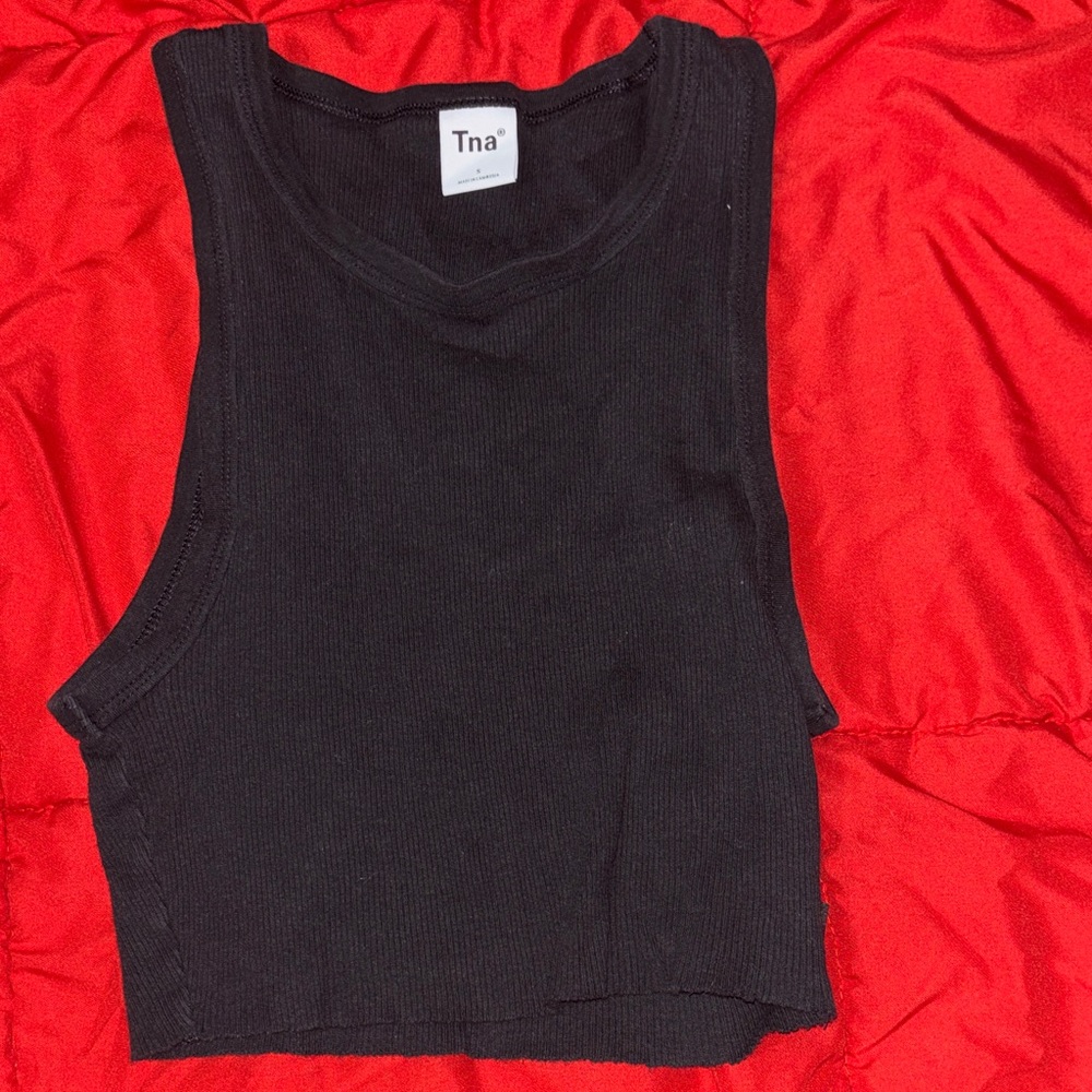TNA Black Ribbed Tank Top